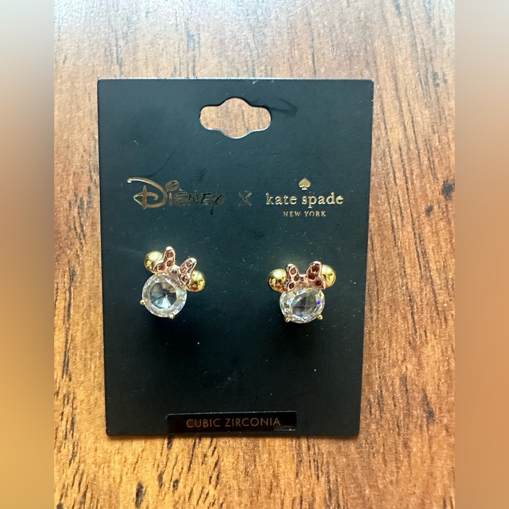 ✨ Disney x Kate Spade Minnie Mouse Stud Earrings – Cubic Zirconia ✨